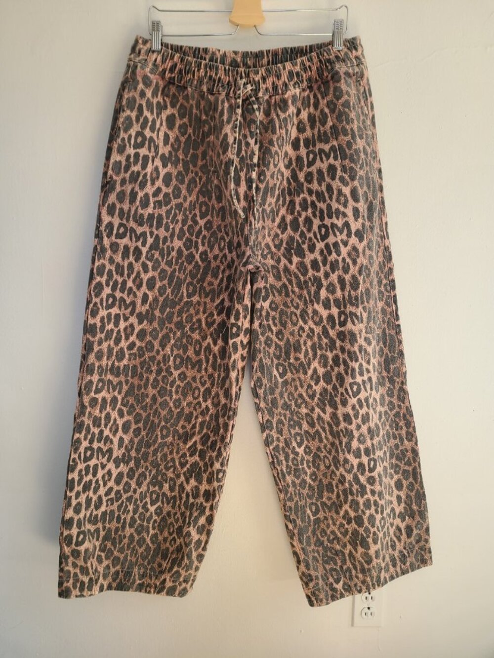 Anthropologie Damson Madder Dion Jeans Leopard Wide Leg Pants Size 16